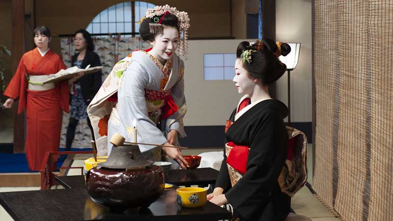 A tea ceremony with geisha in Kyoto