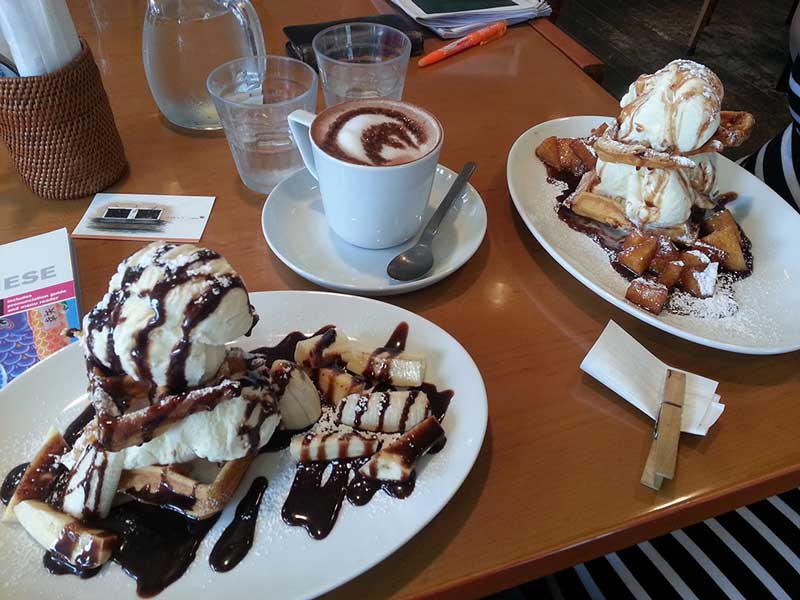 waffles and icecream